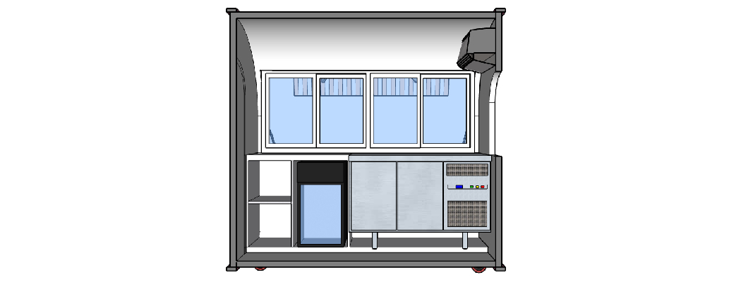 7ft mobile food kiosk design